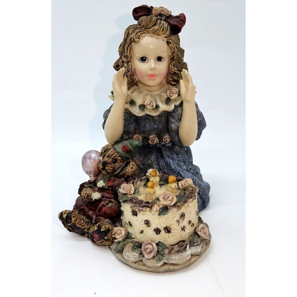 ​Vtg 1995 Boyds Bear Yesterdays Child Dollstone #3509 Rebecca w/ Elliot Birthday